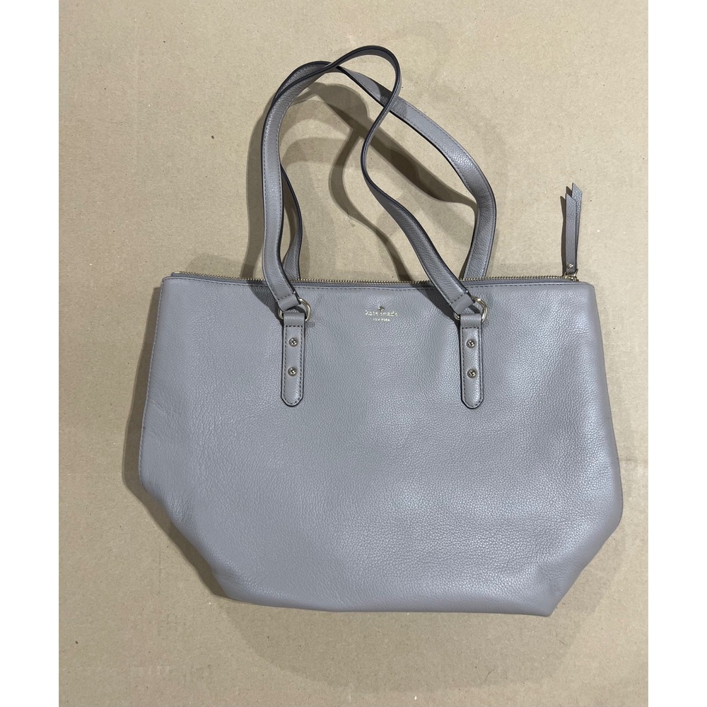 Kate Spade Penny Larchmont Ave Tote  Women Med/Large Grey Pebble Leather Zip Top